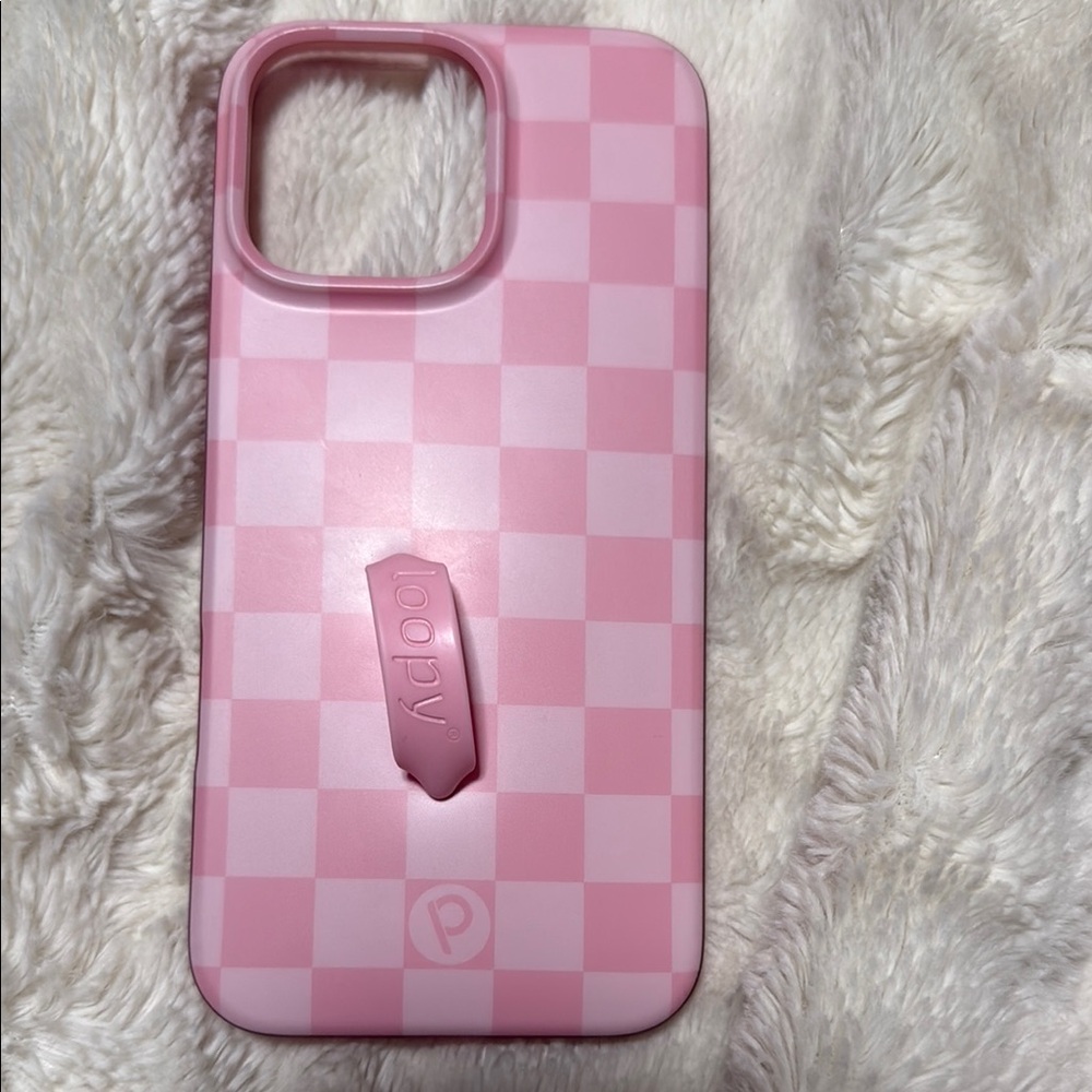 Loopy Case Pink Phone Case with Checkered Design